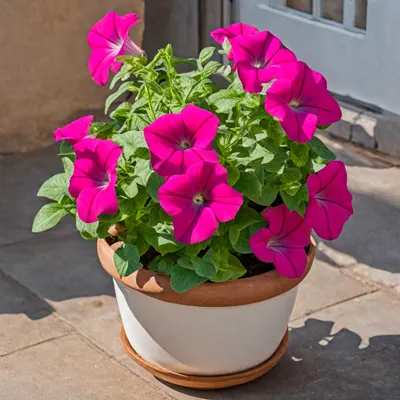 Petunia (Petunia X Hybrida) — multi-colored and pink flowers in the garden; they are also ideal for containers, image 138